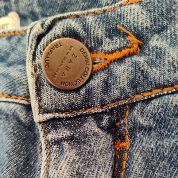 Zara TRF Denim Cut Off Shorts Destroyed Jean Short Small Summer festival gear - Picture 7 of 9